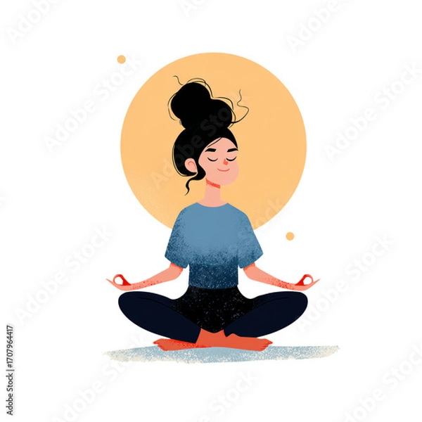 Fototapeta Tranquil Woman Practicing Meditation in a Peaceful Setting