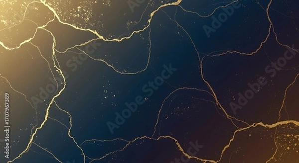 Fototapeta Elegant Black and Gold Abstract Art Background with Luxurious Marble Texture and Glittering Veins Perfect for Modern Design Projects and Creative Visuals