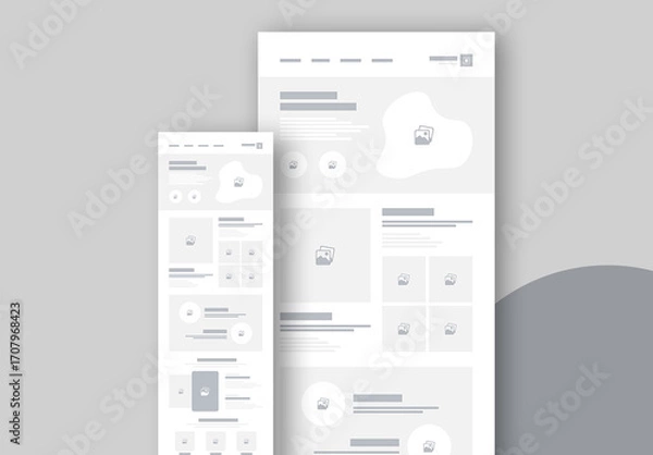 Fototapeta Landing Page Wireframe Template