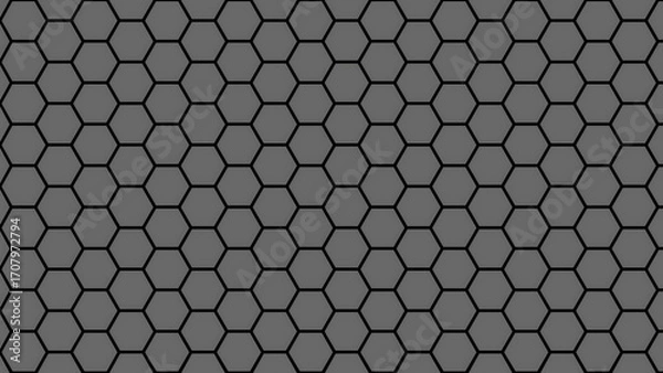 Obraz グレーのハニカムパターン｜六角形の幾何学模様