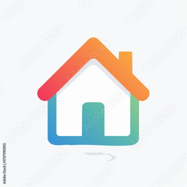 Fototapeta Gradient-filled home icon, minimalist design representing domesticity and real estate concepts