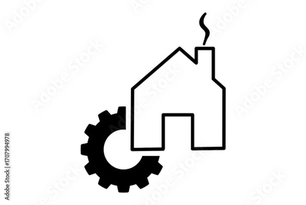 Fototapeta gear working industry concept on isolate