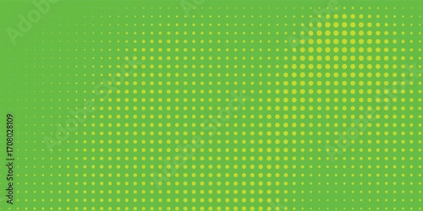 Fototapeta Dots halftone green color pattern gradient texture with technology digital background. Dots pop art comics with nature graphic design modern background