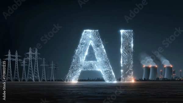 Fototapeta Exploration of artificial intelligence power challenges in modern infrastructure