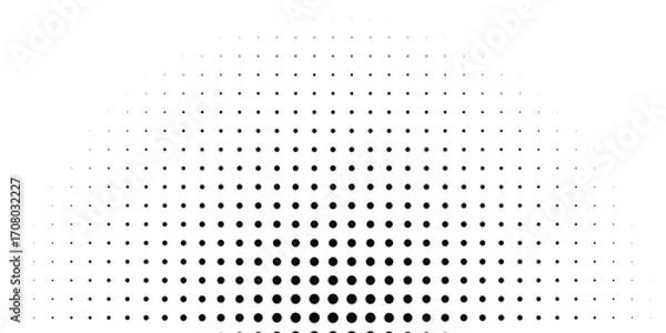 Fototapeta Halftone circle dotted frame circularly distributed set. Abstract dots logo emblem design element. Round border Icon using random halftone circle dot texture.background