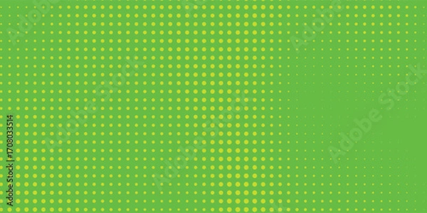 Fototapeta Dots halftone green color pattern gradient texture with technology digital background. Dots pop art comics with nature graphic design modern background