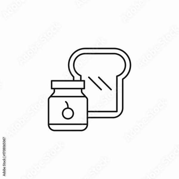 Obraz bread jam jar icon sign vector