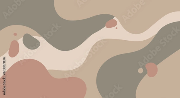 Fototapeta Abstract flowing organic shapes in a neutral color palette, perfect for minimalist backgrounds and modern design concepts
