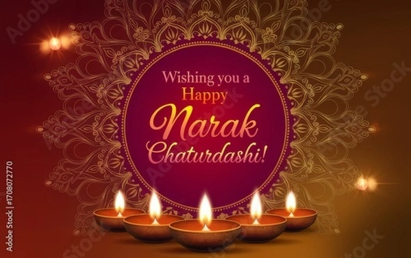 Obraz Happy Narak Chaturdashi Template Design