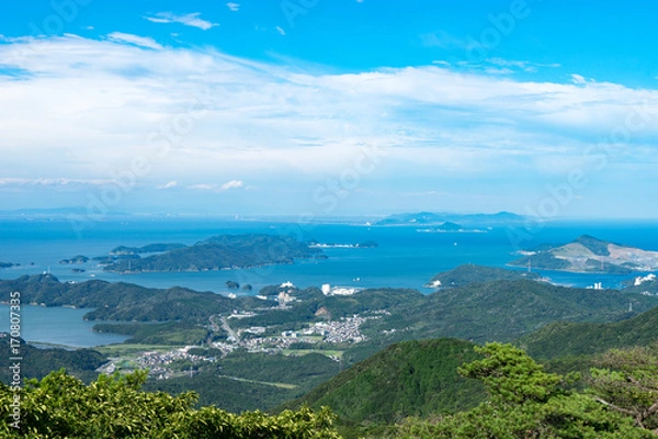 Obraz 伊勢志摩スカイラインの朝熊山頂展望台から見る景色
