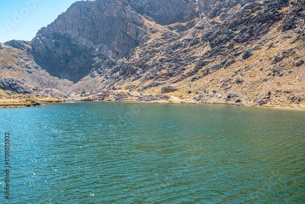 Fototapeta The scenic views of glacial Sat lakes, located on Cilo Mountains, which has an altitude of 3,500 meters, would become a new tourist attraction for nature lovers across the world in Hakkari, Turkey