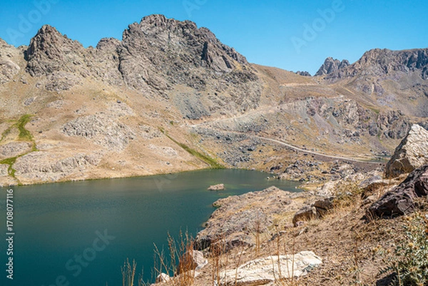 Fototapeta The scenic views of glacial Sat lakes, located on Cilo Mountains, which has an altitude of 3,500 meters, would become a new tourist attraction for nature lovers across the world in Hakkari, Turkey