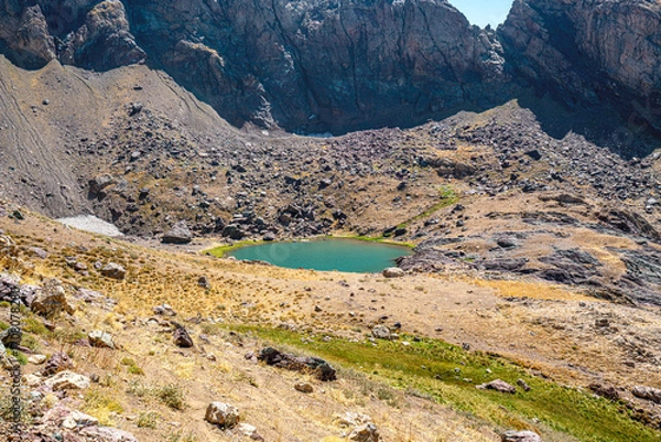 Fototapeta The scenic views of glacial Sat lakes, located on Cilo Mountains, which has an altitude of 3,500 meters, would become a new tourist attraction for nature lovers across the world in Hakkari, Turkey