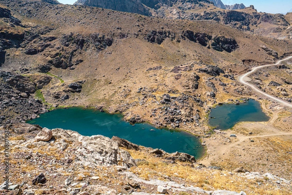 Fototapeta The scenic views of glacial Sat lakes, located on Cilo Mountains, which has an altitude of 3,500 meters, would become a new tourist attraction for nature lovers across the world in Hakkari, Turkey