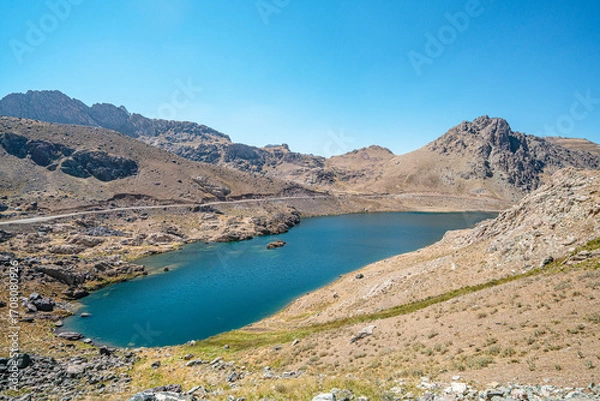 Fototapeta The scenic views of glacial Sat lakes, located on Cilo Mountains, which has an altitude of 3,500 meters, would become a new tourist attraction for nature lovers across the world in Hakkari, Turkey