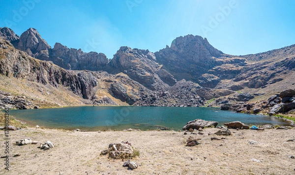 Fototapeta The scenic views of glacial Sat lakes, located on Cilo Mountains, which has an altitude of 3,500 meters, would become a new tourist attraction for nature lovers across the world in Hakkari, Turkey