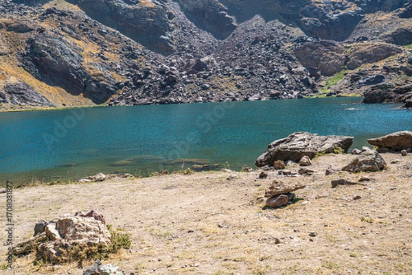 Fototapeta The scenic views of glacial Sat lakes, located on Cilo Mountains, which has an altitude of 3,500 meters, would become a new tourist attraction for nature lovers across the world in Hakkari, Turkey