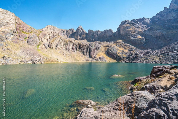 Fototapeta The scenic views of glacial Sat lakes, located on Cilo Mountains, which has an altitude of 3,500 meters, would become a new tourist attraction for nature lovers across the world in Hakkari, Turkey