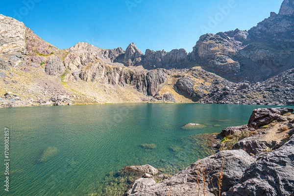 Fototapeta The scenic views of glacial Sat lakes, located on Cilo Mountains, which has an altitude of 3,500 meters, would become a new tourist attraction for nature lovers across the world in Hakkari, Turkey