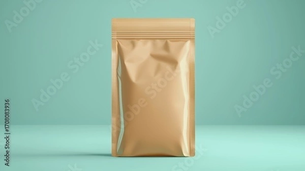 Fototapeta Stylish brown packaging mockup featuring a minimalist design for product display, ideal for branding and marketing in modern retail environments