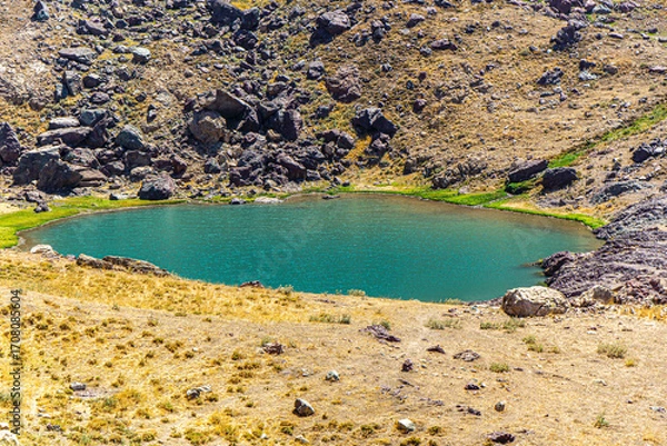 Fototapeta The scenic views of glacial Sat lakes, located on Cilo Mountains, which has an altitude of 3,500 meters, would become a new tourist attraction for nature lovers across the world in Hakkari, Turkey