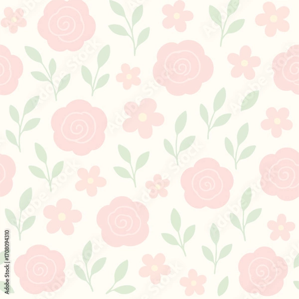 Fototapeta seamless background with roses