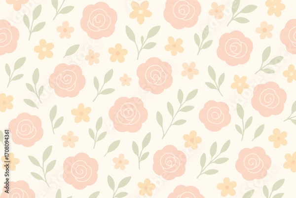 Fototapeta seamless pattern with roses