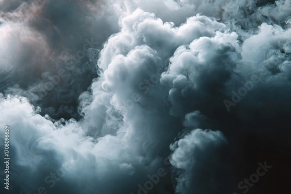 Fototapeta Realistic dry ice smoke clouds fog overlay perfect for compositing into your shots. Simply drop it in and change its blending mode to screen or add. MZ 