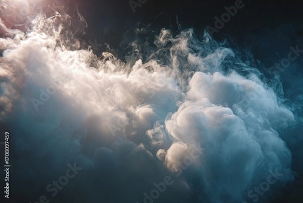 Fototapeta Realistic dry ice smoke clouds fog overlay perfect for compositing into your shots. Simply drop it in and change its blending mode to screen or add. MZ 