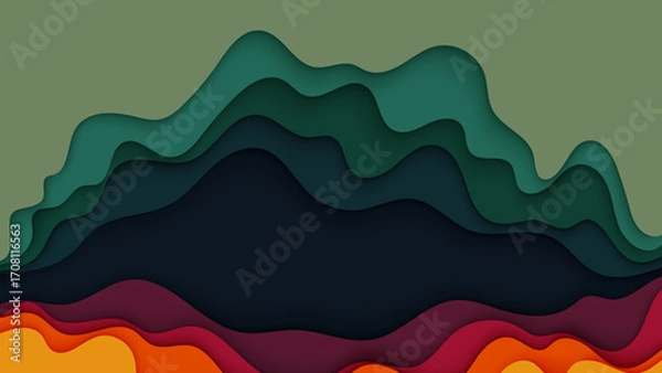 Fototapeta Abstract colorful background with stars and wavy rainbow pattern design