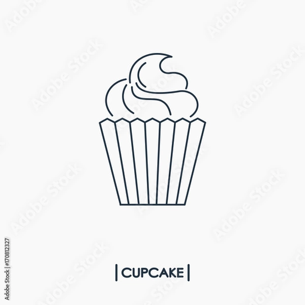 Obraz Cupcake outline icon