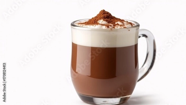 Fototapeta Hot Chocolate With Cream And Cocoa