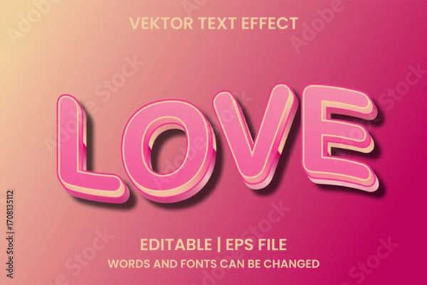 Obraz editable love text effect
