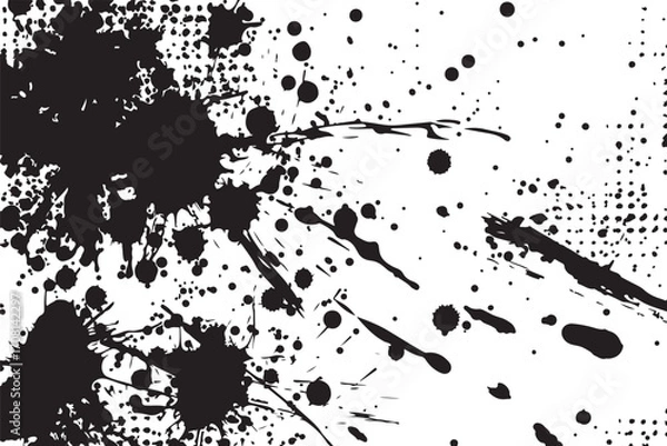 Obraz Grungy Ink Splatter Halftone Background 