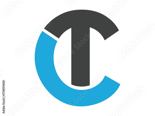 Fototapeta Abstract Letter CT Icon Vector, Modern Alphabet CT Symbol, Creative Monogram Graphic Design Template