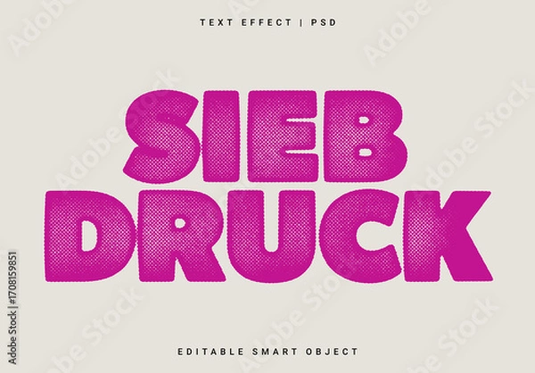 Obraz Silk Screen Printing Text Effect