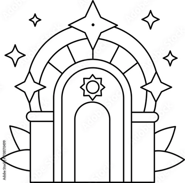 Fototapeta petal-gate-of-stars-coloring-page-outline-vector-d (1)