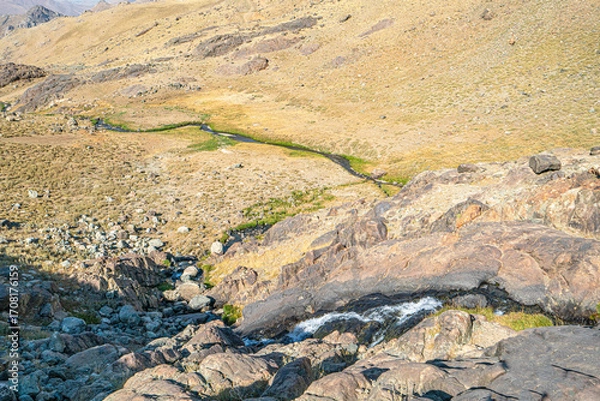 Fototapeta The scenic views of glacial Sat lakes, located on Cilo Mountains, which has an altitude of 3,500 meters, would become a new tourist attraction for nature lovers across the world in Hakkari, Turkey