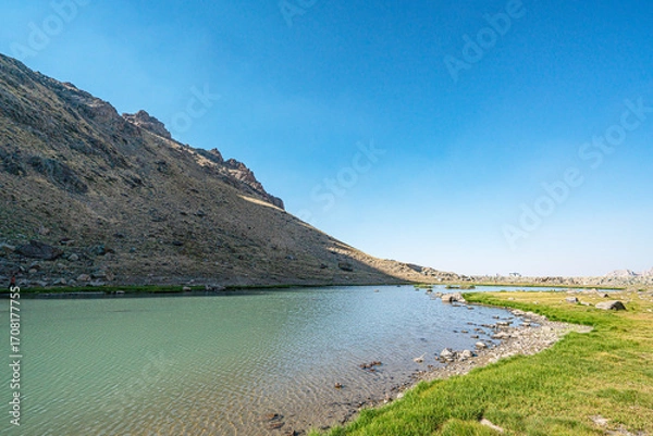 Fototapeta The scenic views of glacial Sat lakes, located on Cilo Mountains, which has an altitude of 3,500 meters, would become a new tourist attraction for nature lovers across the world in Hakkari, Turkey