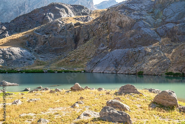 Fototapeta The scenic views of glacial Sat lakes, located on Cilo Mountains, which has an altitude of 3,500 meters, would become a new tourist attraction for nature lovers across the world in Hakkari, Turkey