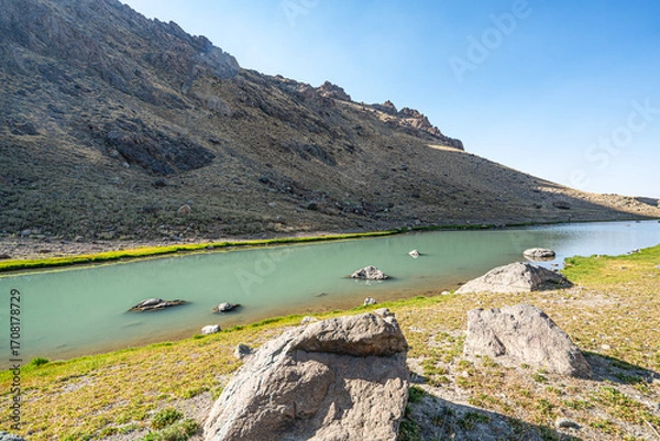 Fototapeta The scenic views of glacial Sat lakes, located on Cilo Mountains, which has an altitude of 3,500 meters, would become a new tourist attraction for nature lovers across the world in Hakkari, Turkey