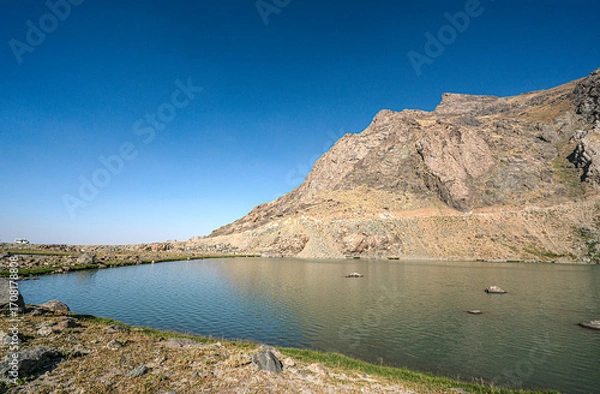 Fototapeta The scenic views of glacial Sat lakes, located on Cilo Mountains, which has an altitude of 3,500 meters, would become a new tourist attraction for nature lovers across the world in Hakkari, Turkey