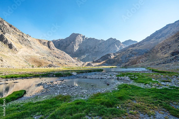 Fototapeta The scenic views of glacial Sat lakes, located on Cilo Mountains, which has an altitude of 3,500 meters, would become a new tourist attraction for nature lovers across the world in Hakkari, Turkey
