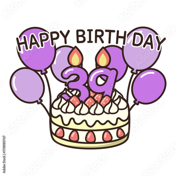 Fototapeta 誕生日ケーキ