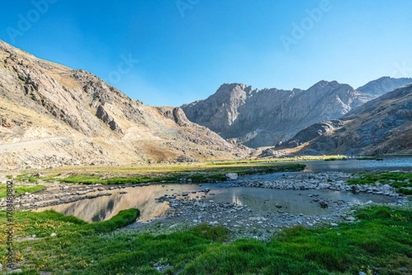 Fototapeta The scenic views of glacial Sat lakes, located on Cilo Mountains, which has an altitude of 3,500 meters, would become a new tourist attraction for nature lovers across the world in Hakkari, Turkey