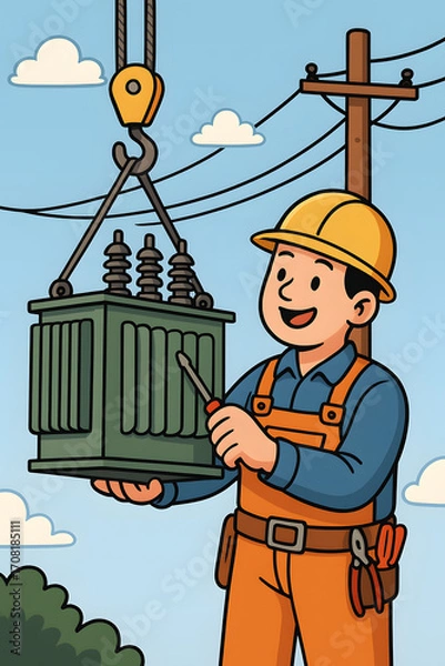 Fototapeta worker with a shovel