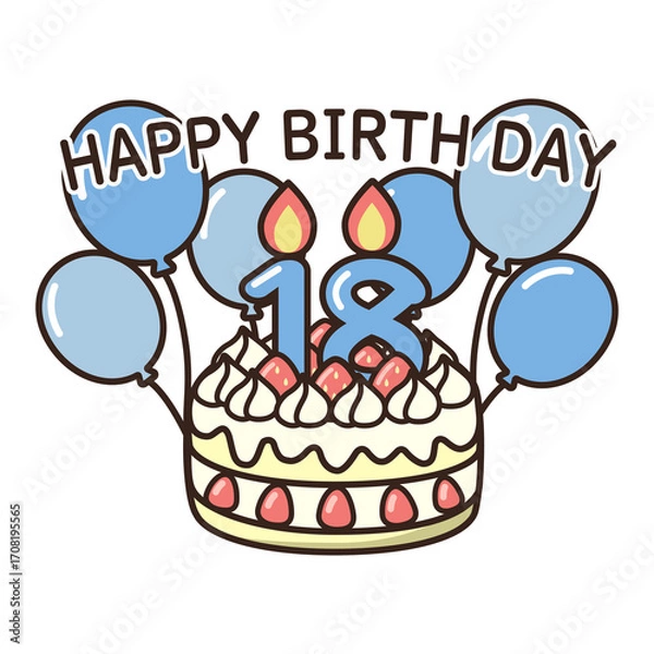 Fototapeta 誕生日ケーキ