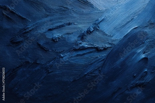 Fototapeta Minimalist modern navy blue paint texture background wallpaper with copy space