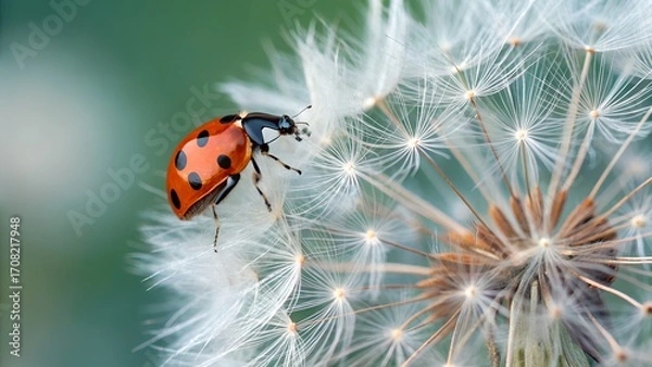 Fototapeta ladybug on a flower AI Generated
