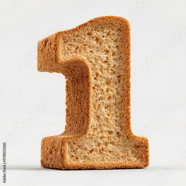 Obraz Number 1 Made from Toasted Bread Slice